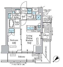 パークアクシス西巣鴨 1LDKの間取図画像