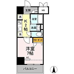JeGlycine寿町 1Kの間取図画像