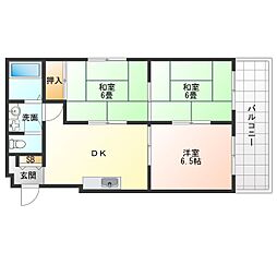 シティハイツ姫島 3DKの間取図画像
