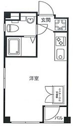 オルフェ月島 3階ワンルームの間取り