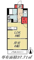 ドゥーエ妙典 1LDKの間取図画像