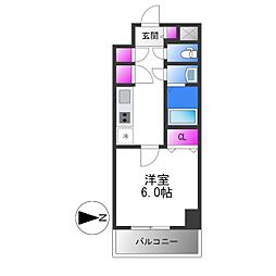 JR関西本線 加美駅 徒歩6分の賃貸マンション 8階1Kの間取り