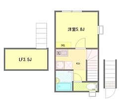 マウ東高円寺 2階1Kの間取り
