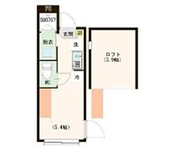 中野ニューメゾンピア 2階ワンルームの間取り