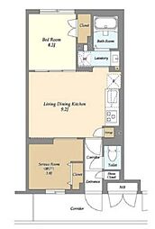 ラクラス中野南台 1階1SDKの間取り