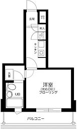グリーンキャピタル千歳船橋 1Kの間取図画像