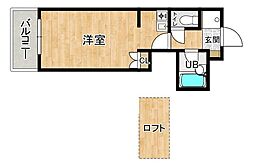 OAKVILLA室見14th ワンルームの間取図画像