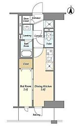LIBRGRANT藤沢 1DKの間取図画像