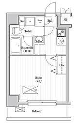 アーバンパーク綾瀬 6階1Kの間取り