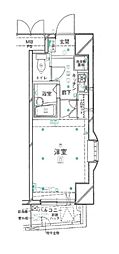 クレアシオン市ヶ谷西 4階1Kの間取り