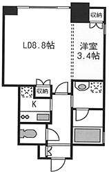 AXIS桜木町ビル 1LDKの間取図画像