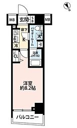 プレール・ドゥーク中板橋 8階1Kの間取り