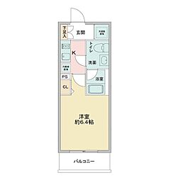京成本線 お花茶屋駅 徒歩7分の賃貸マンション 4階1Kの間取り
