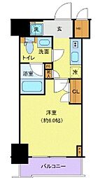 プレールドゥーク北品川 1Kの間取図画像