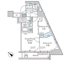 パークアクシス池袋パークフロント 501 ｜ 東京都豊島区西池袋３丁目22-3（賃貸マンション2LDK・5階・46.58㎡） その2