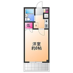 Rinon脇浜 1Kの間取図画像