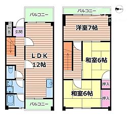 第3清涼マンション 2階3LDKの間取り