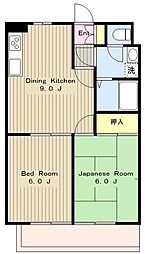 ガーデンハイム相生 2DKの間取図画像