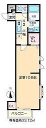 クリスタルハイツ青井 1Kの間取図画像