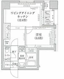 アイルプレミアム東向島 4階1LDKの間取り