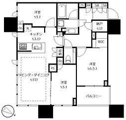 ザ・グランドミレーニア タワー&スイート 21階3LDKの間取り
