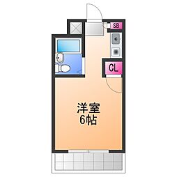 エクセレントサカキ ワンルームの間取図画像