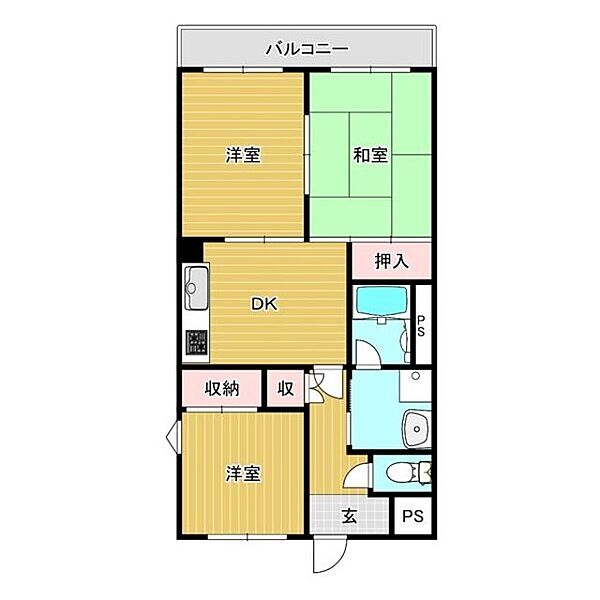 ブエナビスタ和歌山ノース ｜和歌山県和歌山市栄谷(賃貸マンション3DK・3階・55.27㎡)の写真 その2