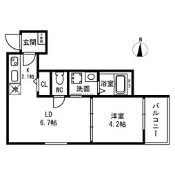 F asecia  Canale 1階1LDKの間取り