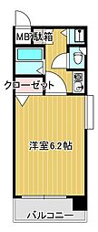 ライオンズマンション西新第5 1Kの間取図画像