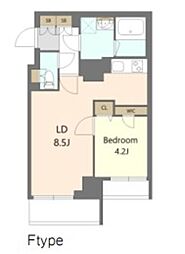 S-RESIDENCE高島平asolea 5階1LDKの間取り