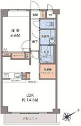 プリムヴェール 1LDKの間取図画像