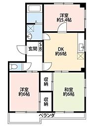 第一メジャーマンション 3DKの間取図画像