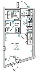 ラフィスタ大山金井町 5階1Kの間取り
