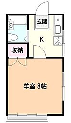 イースト所沢 1Kの間取図画像