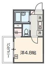 メルディア西新井栄町 3階1Kの間取り