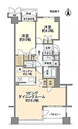 イッツ東京フォーサイトスクエア 12階2LDKの間取り