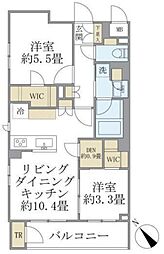 La Perla Meguro-HigashiyamaII 2LDKの間取図画像