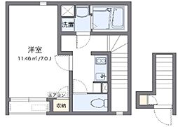 クレイノエスペランサN 1Kの間取図画像