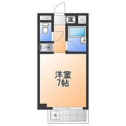 リープハーベン北花田 ワンルームの間取図画像