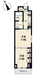 プラティーク清澄白河 6階2Kの間取り