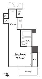メゾン・ド・ヴィレ麻布台 1Kの間取図画像