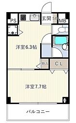 アソルティ関内大通公園 1DKの間取図画像
