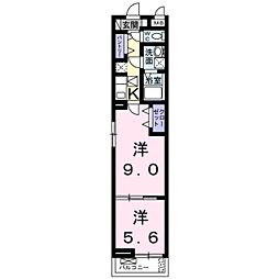 フォレスタ・和歌浦 3階1DKの間取り