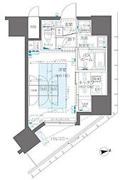 ズーム新宿御苑前 10階1Kの間取り