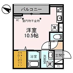 ソレイユラコリーヌ東川口 ワンルームの間取図画像