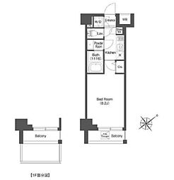 AIFLAT中目黒 1階1Kの間取り