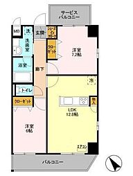 SYMPATHIQUE 2LDKの間取図画像