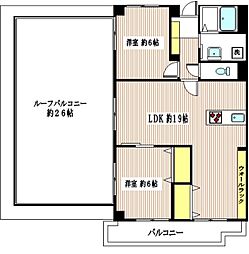 パークハイツ松原 2LDKの間取図画像