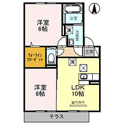 メゾン・アズールA 2LDKの間取図画像