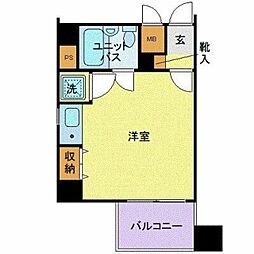 OLIO奥沢 4階ワンルームの間取り
